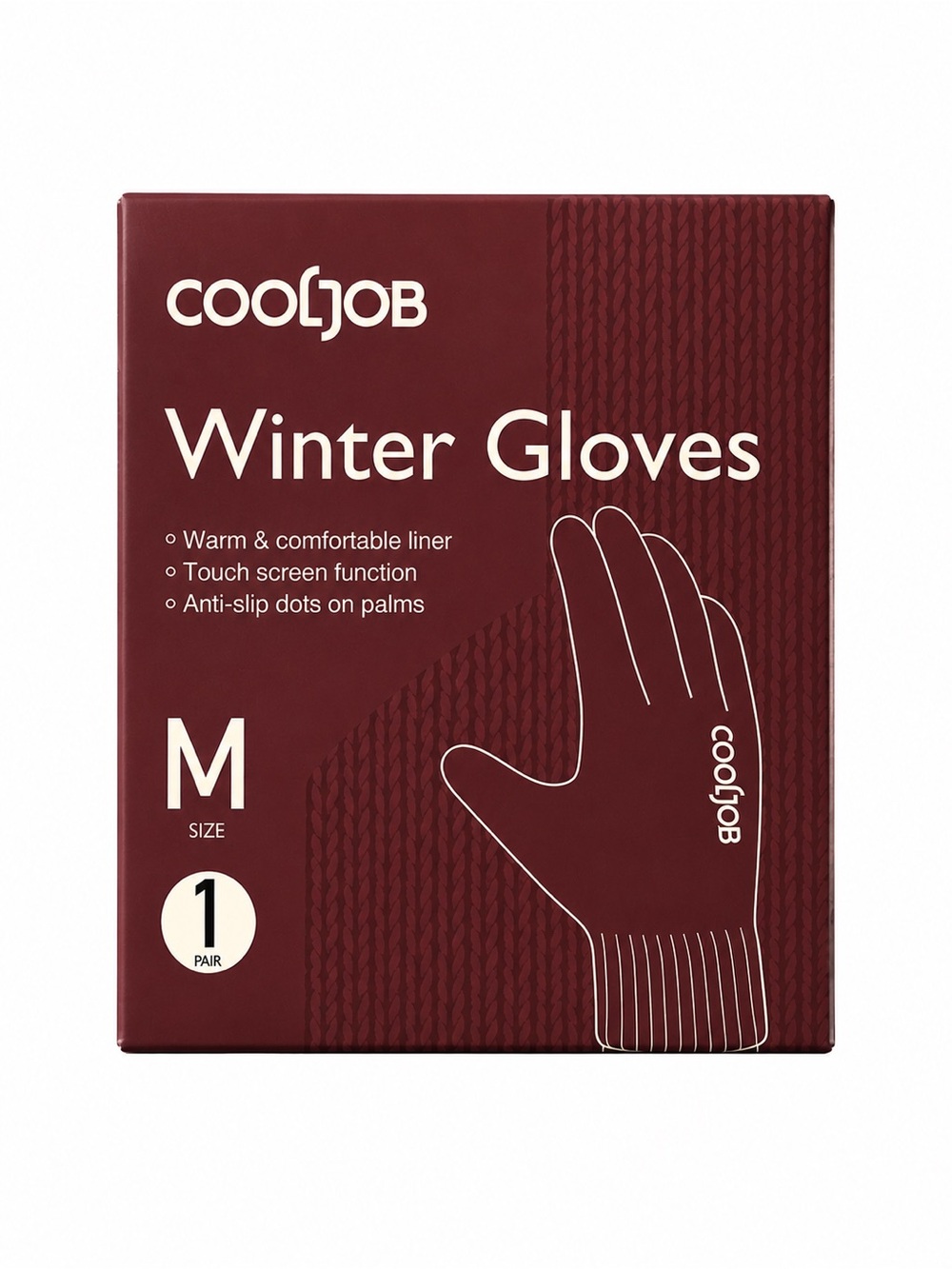 COOLJOB Unisex Winter Touchscreen Gloves Fleece Knit Anti-Slip Size M NWT
